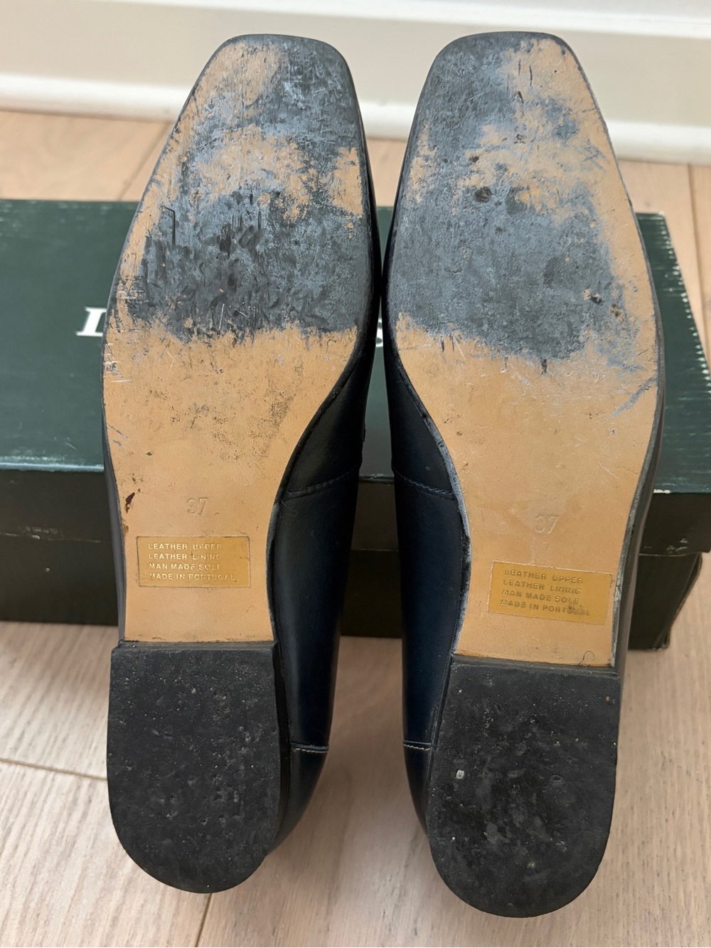 Laura Ashley Dark Navy Blue Loafers Heels Size 37 - Picture 12 of 12